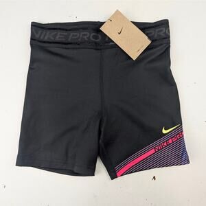 Nike Pro Girls Medium Bike Shorts - Black w/Pink
